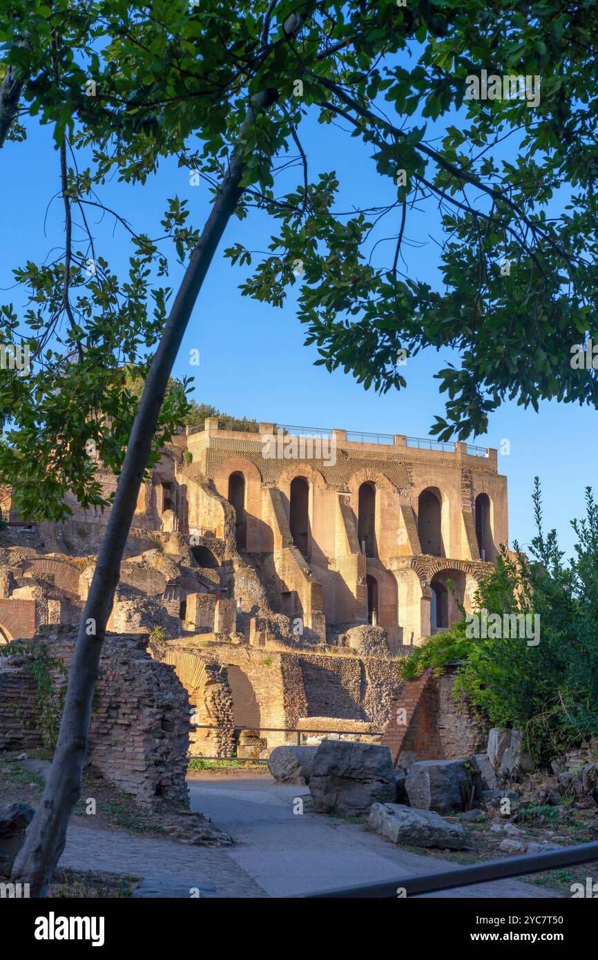 Domus Tiberiana, fori Imperiali, Roma, Lazio, Italia Foto Stock