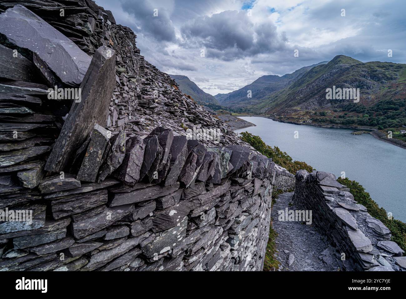 Dinorwig Slate Quarry, Llanberis, Galles del Nord Foto Stock