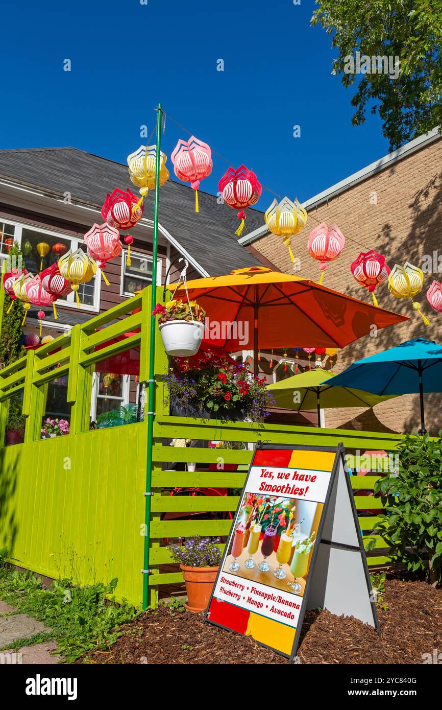 Ristorante colorato, Corner Brooke, Terranova, Canada Foto Stock