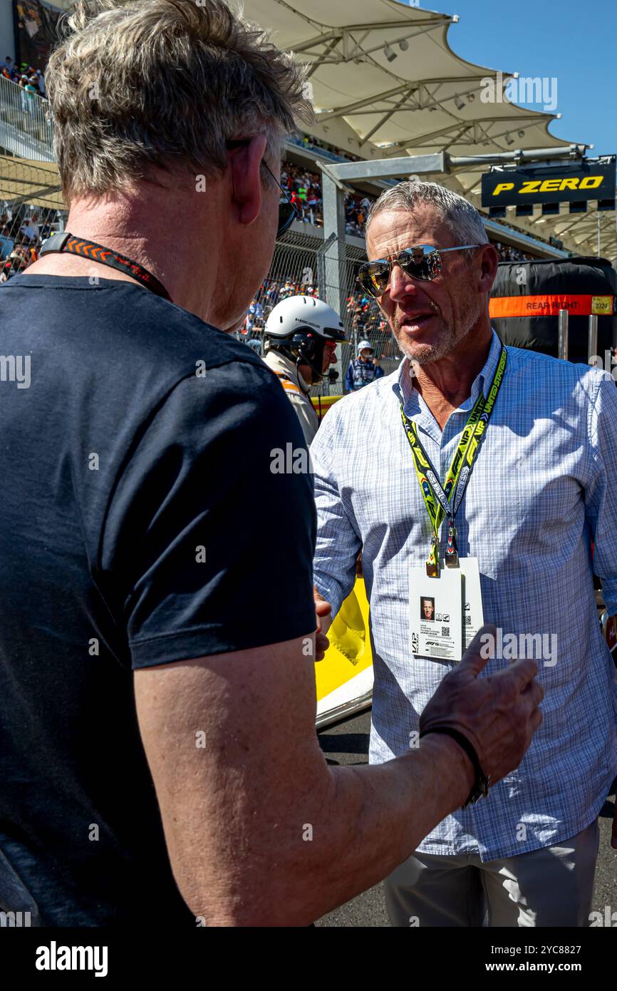 Austin, Texas, Stati Uniti, 20 ottobre 2024, Lance Armstrong, ex ciclista americano che partecipa al Gran Premio degli Stati Uniti 2024, che si svolge ad Austin, Texas, Stati Uniti. Crediti: Michael Potts/Alamy Live News Foto Stock