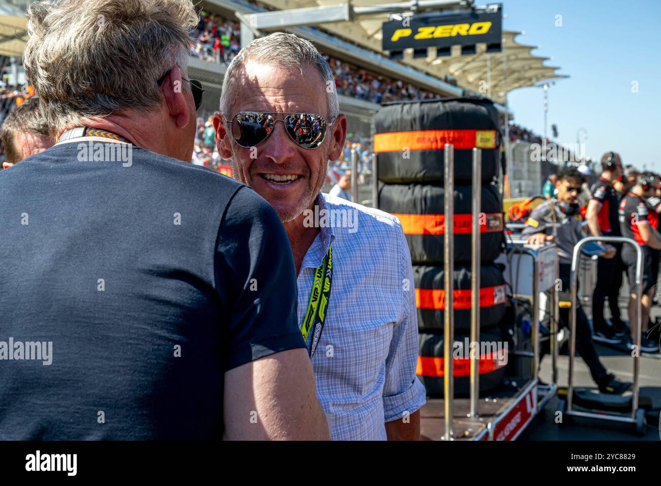 Austin, Texas, Stati Uniti, 20 ottobre 2024, Lance Armstrong, ex ciclista americano che partecipa al Gran Premio degli Stati Uniti 2024, che si svolge ad Austin, Texas, Stati Uniti. Crediti: Michael Potts/Alamy Live News Foto Stock