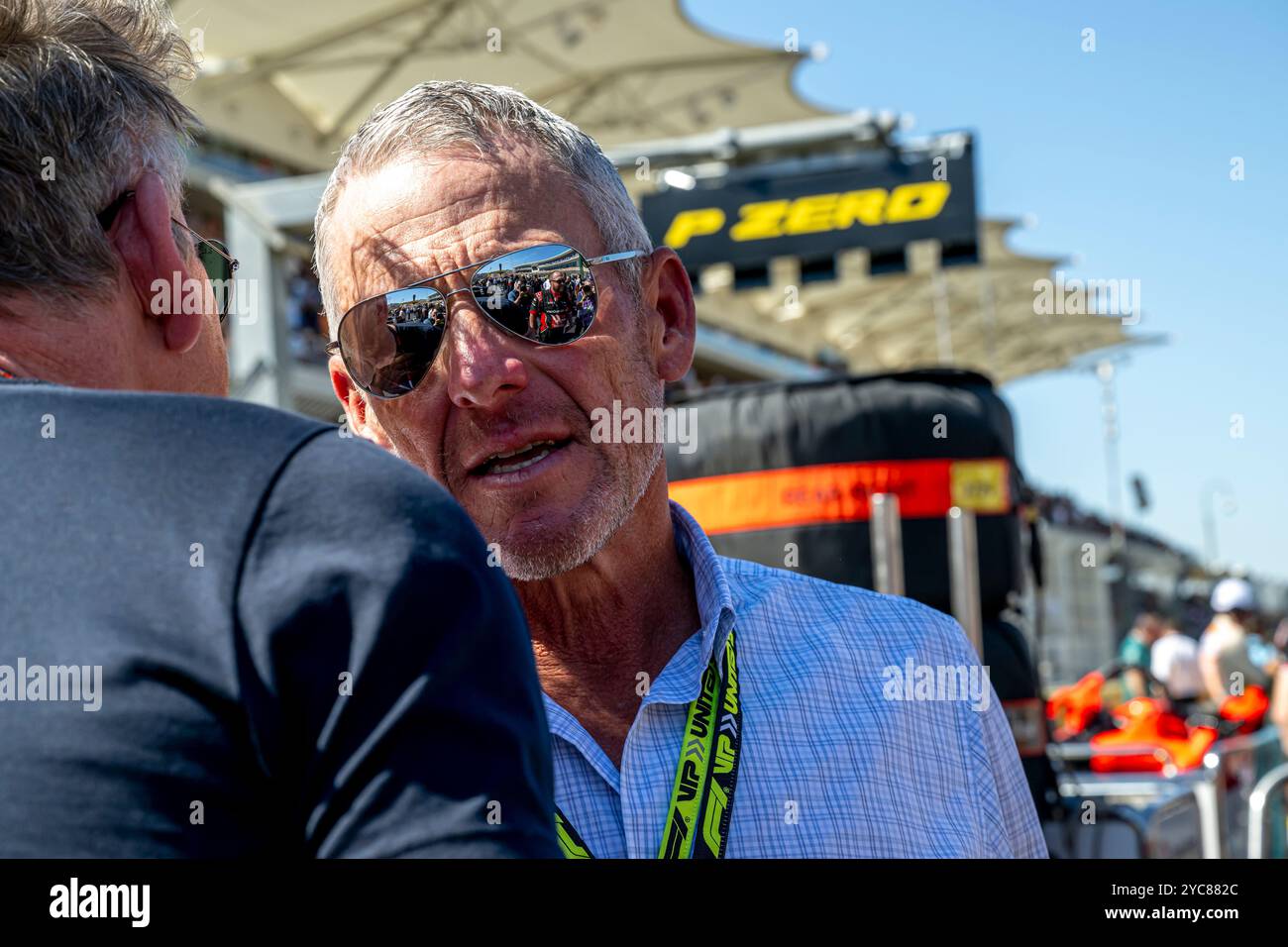 Austin, Texas, Stati Uniti, 20 ottobre 2024, Lance Armstrong, ex ciclista americano che partecipa al Gran Premio degli Stati Uniti 2024, che si svolge ad Austin, Texas, Stati Uniti. Crediti: Michael Potts/Alamy Live News Foto Stock