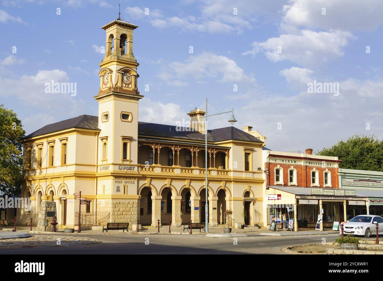 Questo storico ufficio postale è stato utilizzato dall'Australia Post fino alla fine del 2018, Beechworth, Victoria, Australia, Oceania Foto Stock