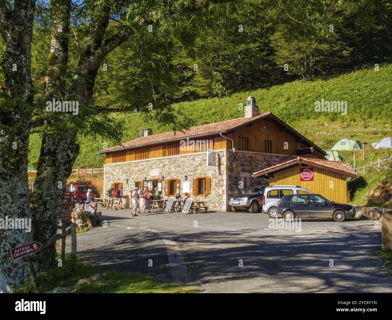 Rifugio Orisson sulla rotta Napoleone del Camino francese, St Jean Pied de Port, Francia, Europa Foto Stock