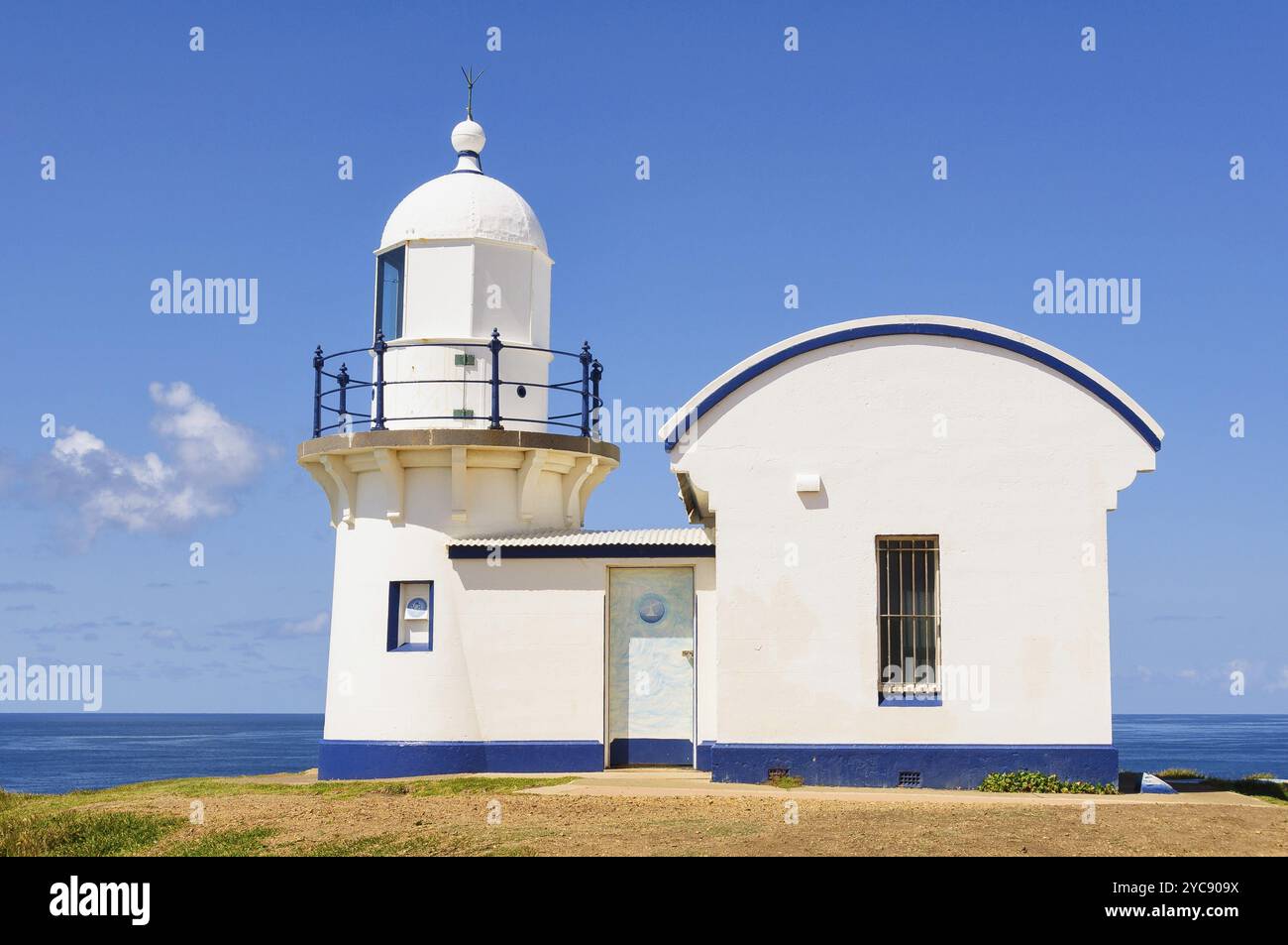 Il pittoresco faro di Tacking Point, Port Macquarie, NSW, Australia, Oceania Foto Stock