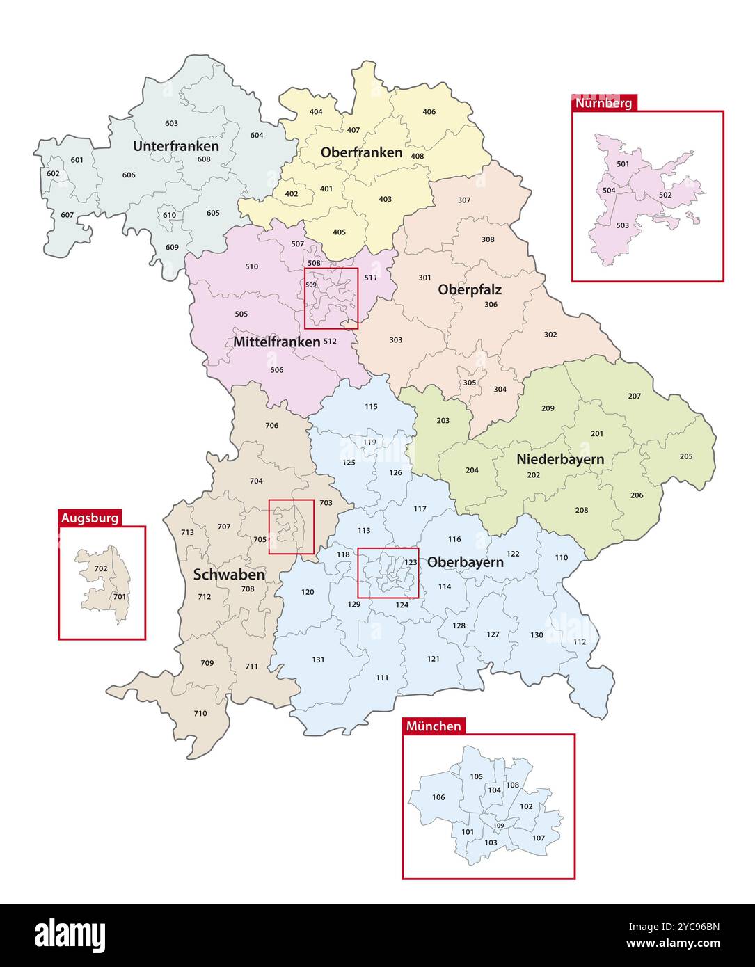Mappa dei collegi elettorali per le elezioni statali del 2023 in tedesco Foto Stock