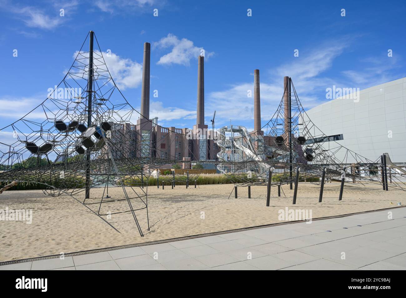 Telaio per arrampicata, Autostadt, Wolfsburg, bassa Sassonia, Germania, Klettergerüst, Niedersachsen, Deutschland Foto Stock