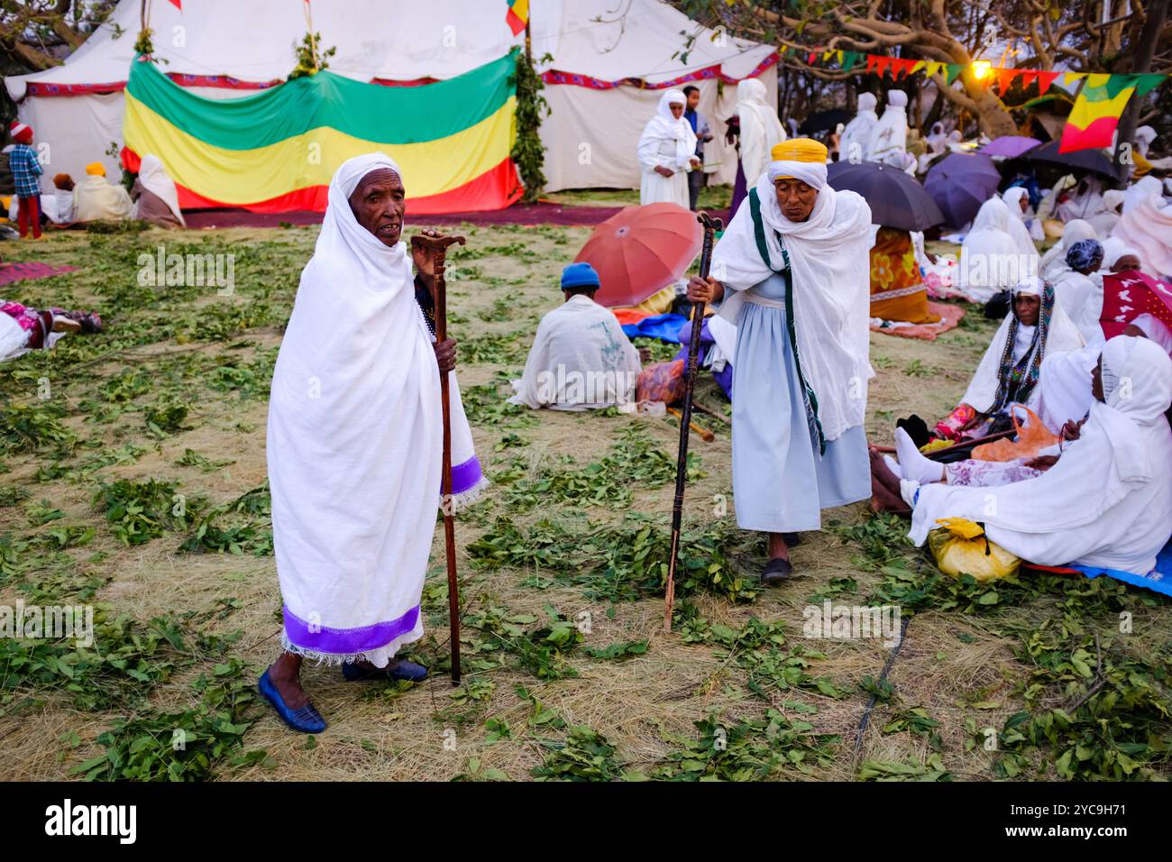 Etiopia, Lalibela, gennaio 2024: Celebrazioni di Timket, la festa religiosa più importante dell'Etiopia. L'epifania ortodossa, Timkat, è celebrata io Foto Stock