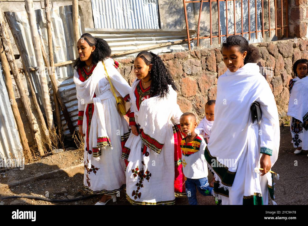 Etiopia, Lalibela, gennaio 2024: Celebrazioni di Timket, la festa religiosa più importante dell'Etiopia. L'epifania ortodossa, Timkat, è celebrata io Foto Stock