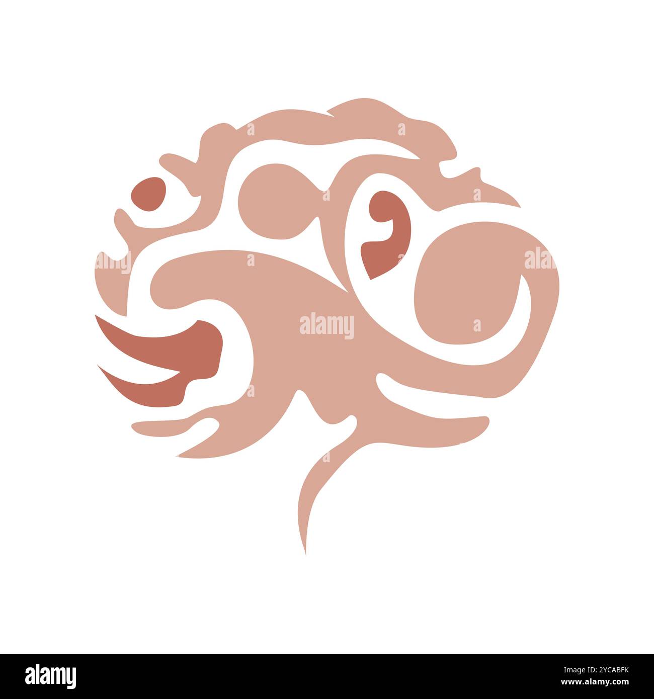 modello di design del logo del cervello umano Illustrazione Vettoriale