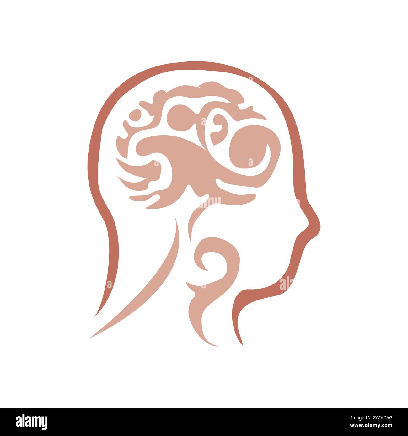 modello di design del logo del cervello umano Illustrazione Vettoriale