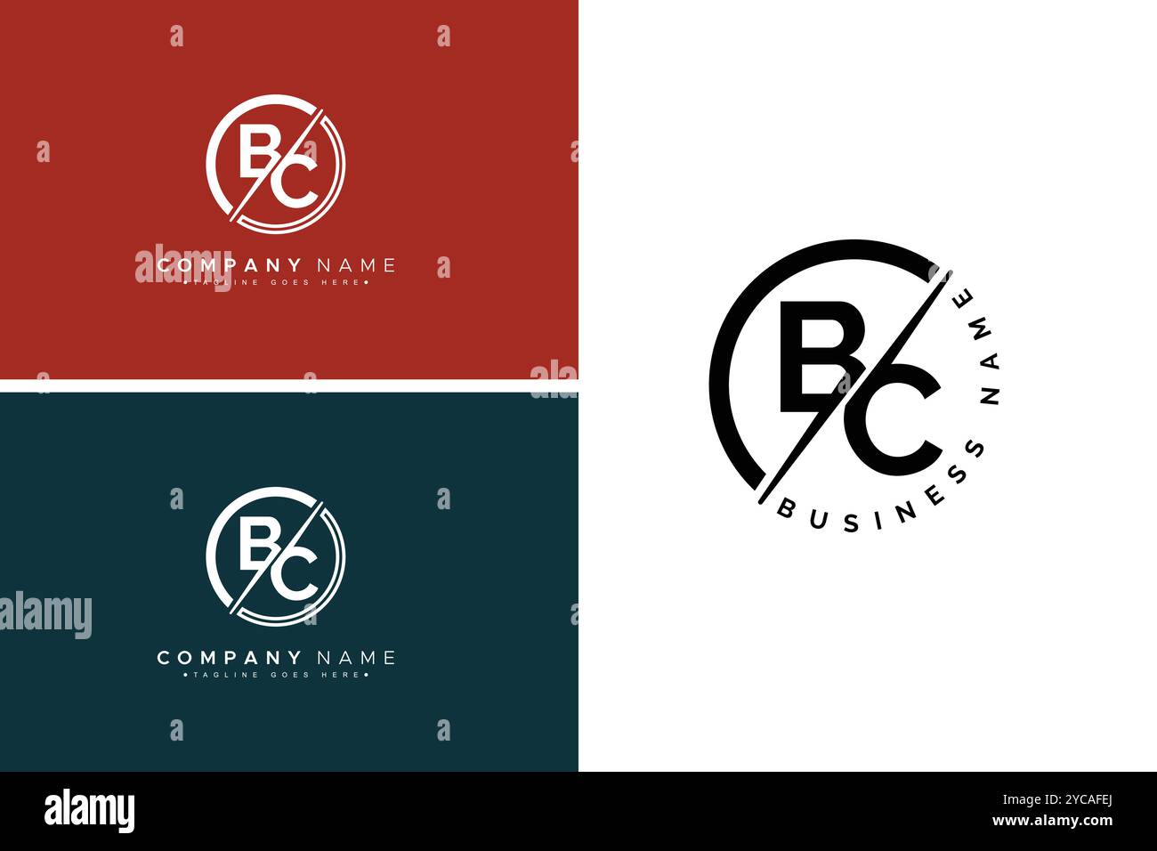 Logo BC Minimal Vector - Logo aziendale semplice per i monogrammi B e C. Illustrazione Vettoriale