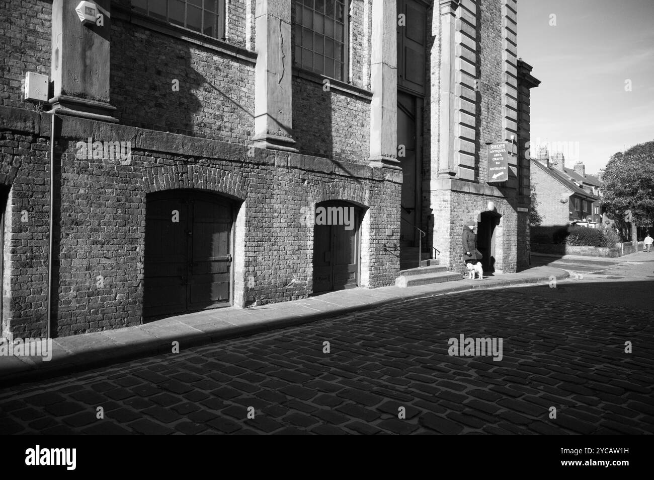 L'edificio del mercato pubblico si affacciava da Leading Post Street a Scarborough Foto Stock