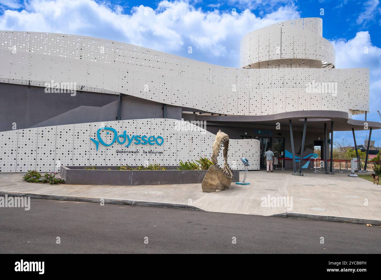 Edificio. Ingresso, Odysseo Oceanarium Mauritius, Oceano Indiano, Isola, Mauritius, Africa, Gebäude. Eingang, Indischer Ozean, Insel, Afrika Foto Stock