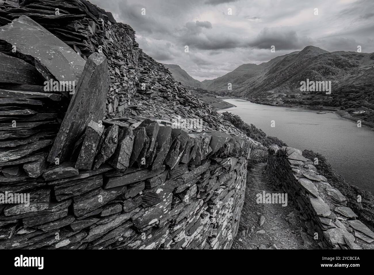 Dinorwig Slate Quarry, Llanberis, Galles del Nord Foto Stock