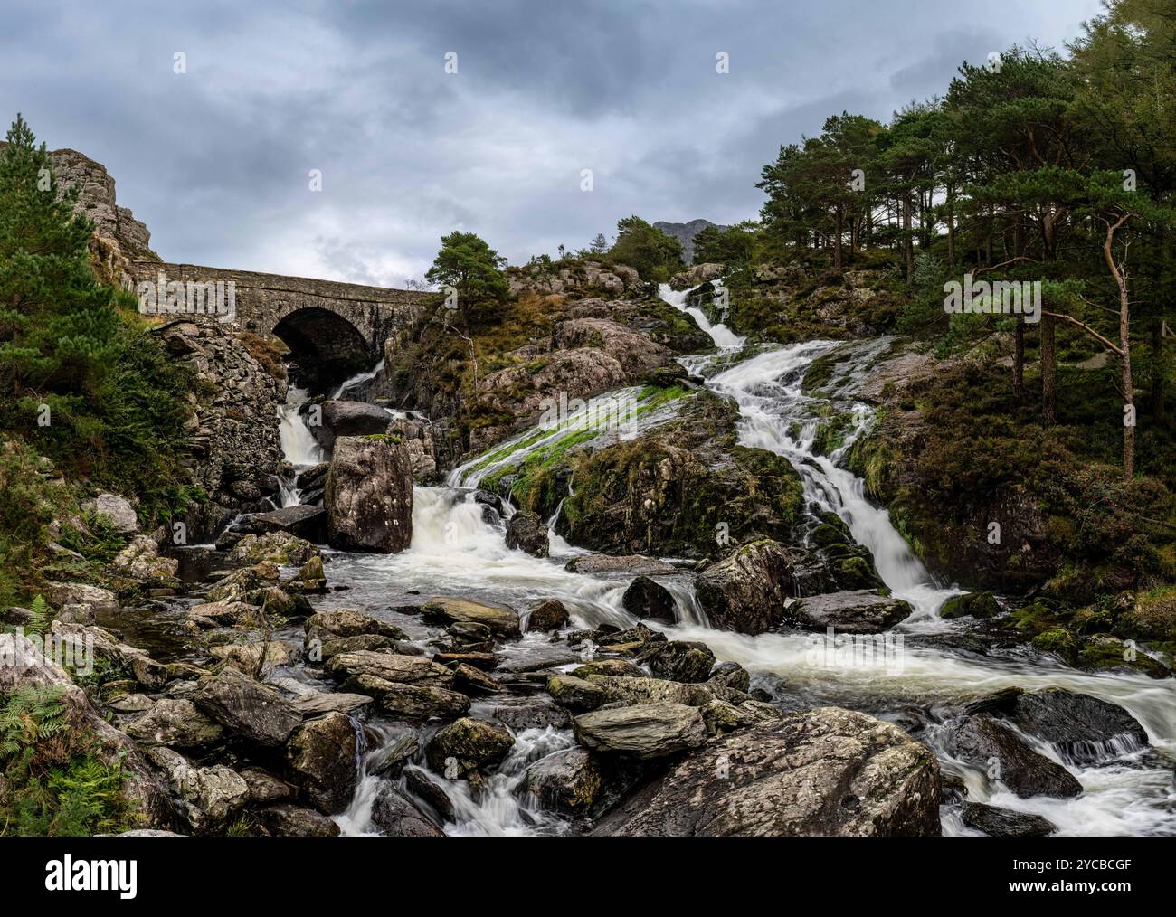 Ogwen Falls, Snowdonia, Galles del Nord Foto Stock
