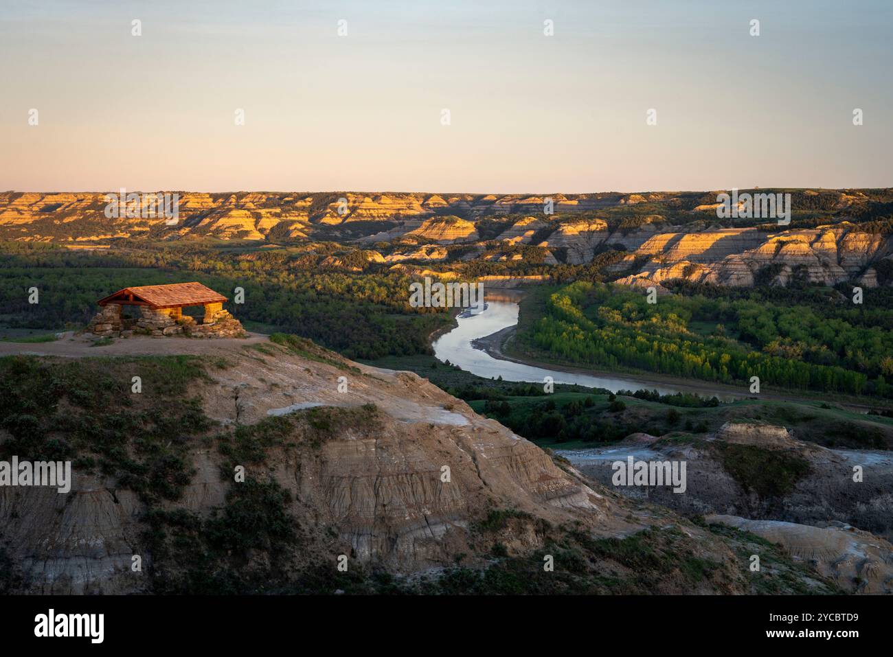 Golden Hour nel North Dakota Foto Stock