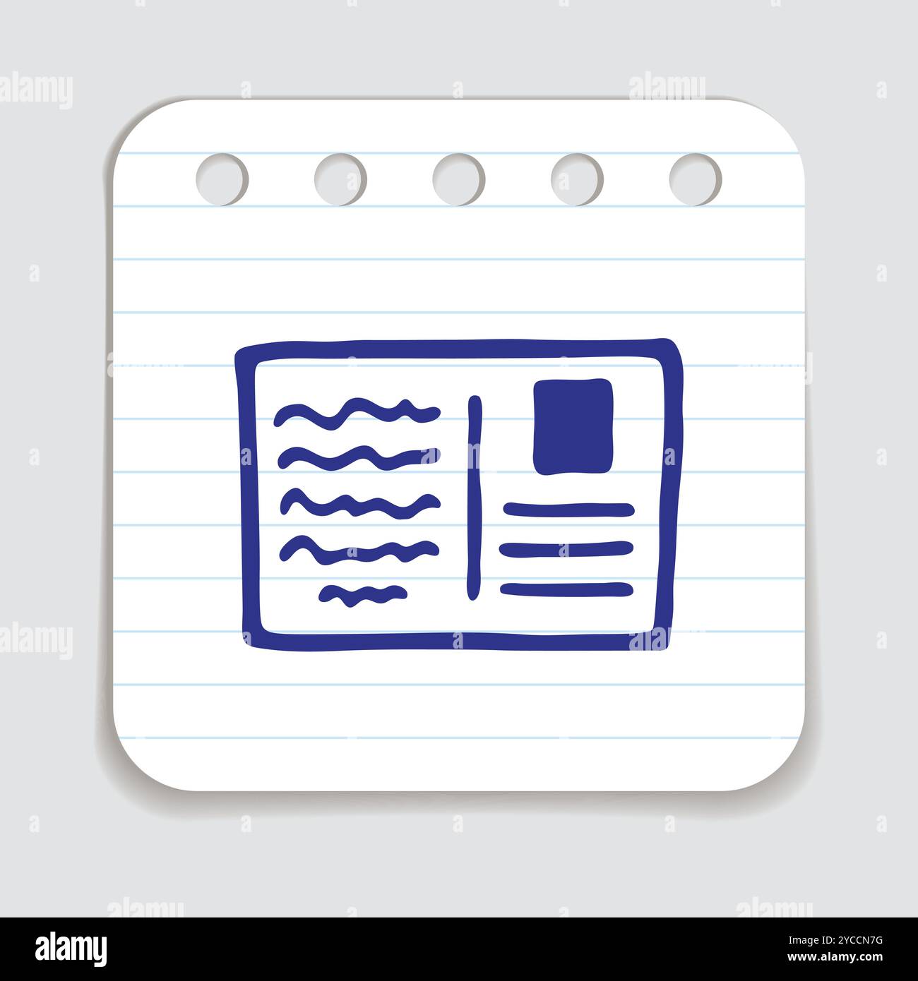 Icona o logo della lettera di Doodle, disegnata a mano con una sottile linea nera Illustrazione Vettoriale