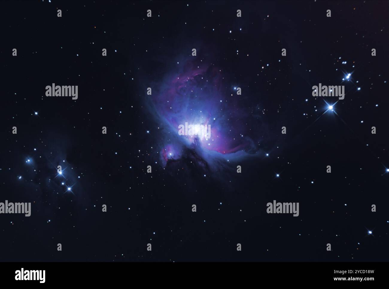 Nebulosa ORION attraverso un telescopio Foto Stock