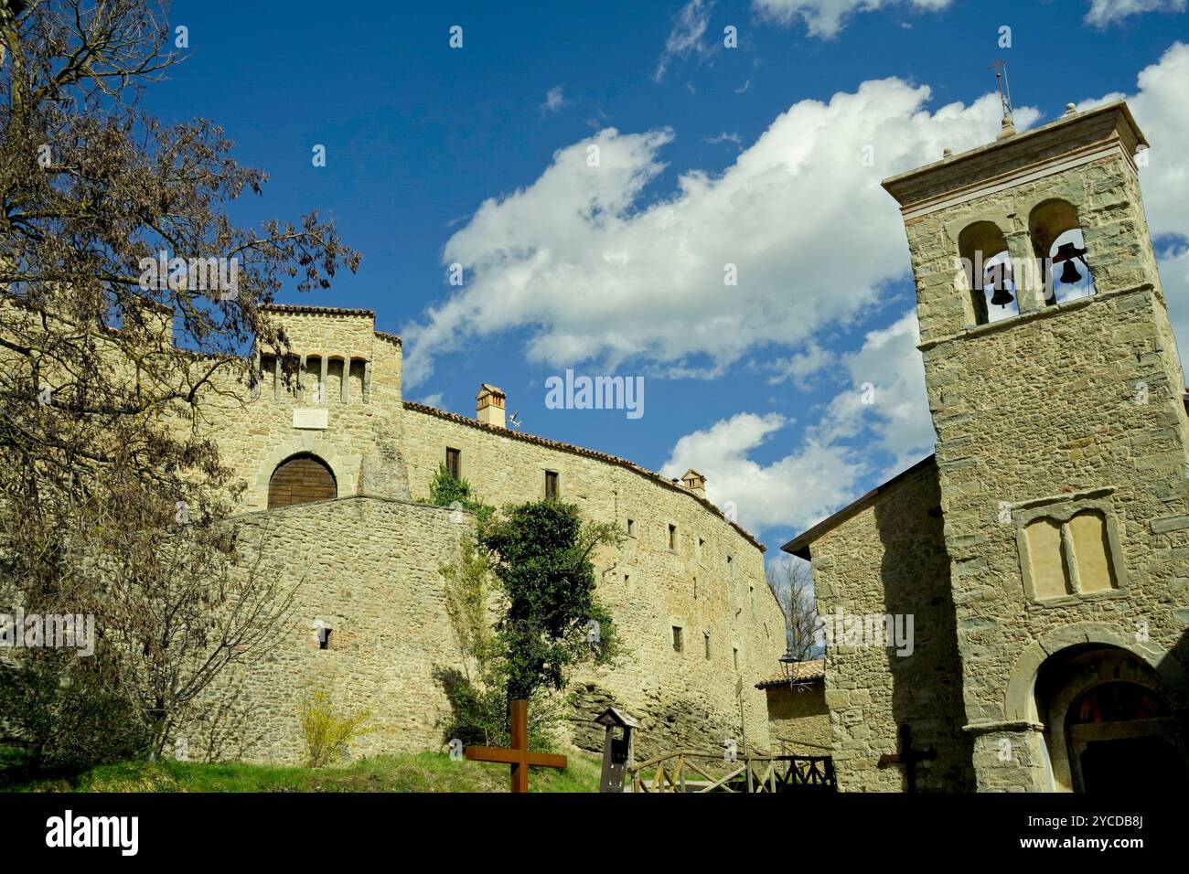 Il castello medievale di Montecuccolo, circuito dei castelli emiliani, provincia di Modena, emilia romagna, italia Foto Stock