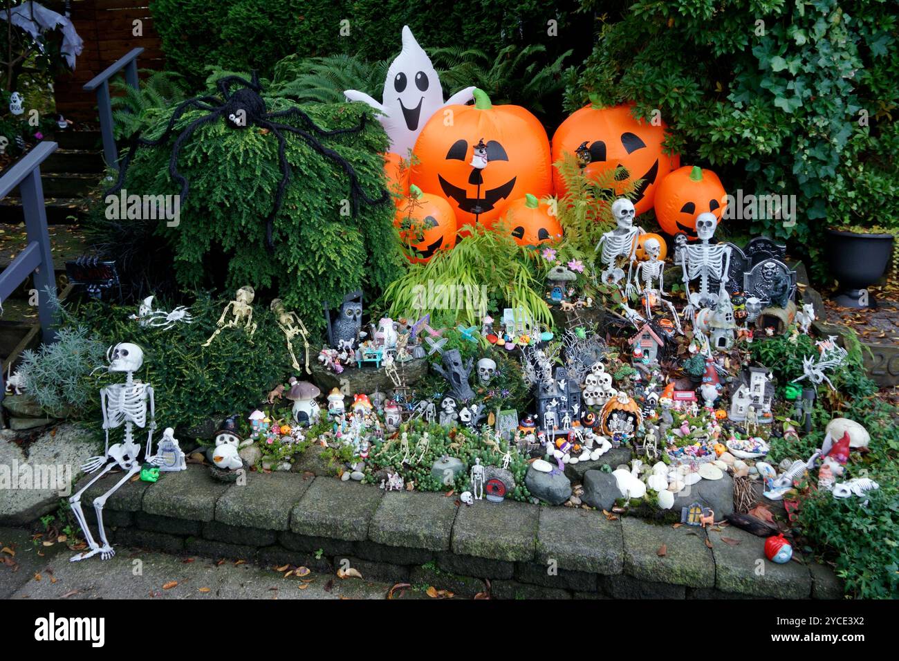 Hogardeck Pali Decorativi Da Giardino Per Halloween - 2 Pezzi Da 91 Cm Con Zucche Jack O'Lantern In Metallo - 4
