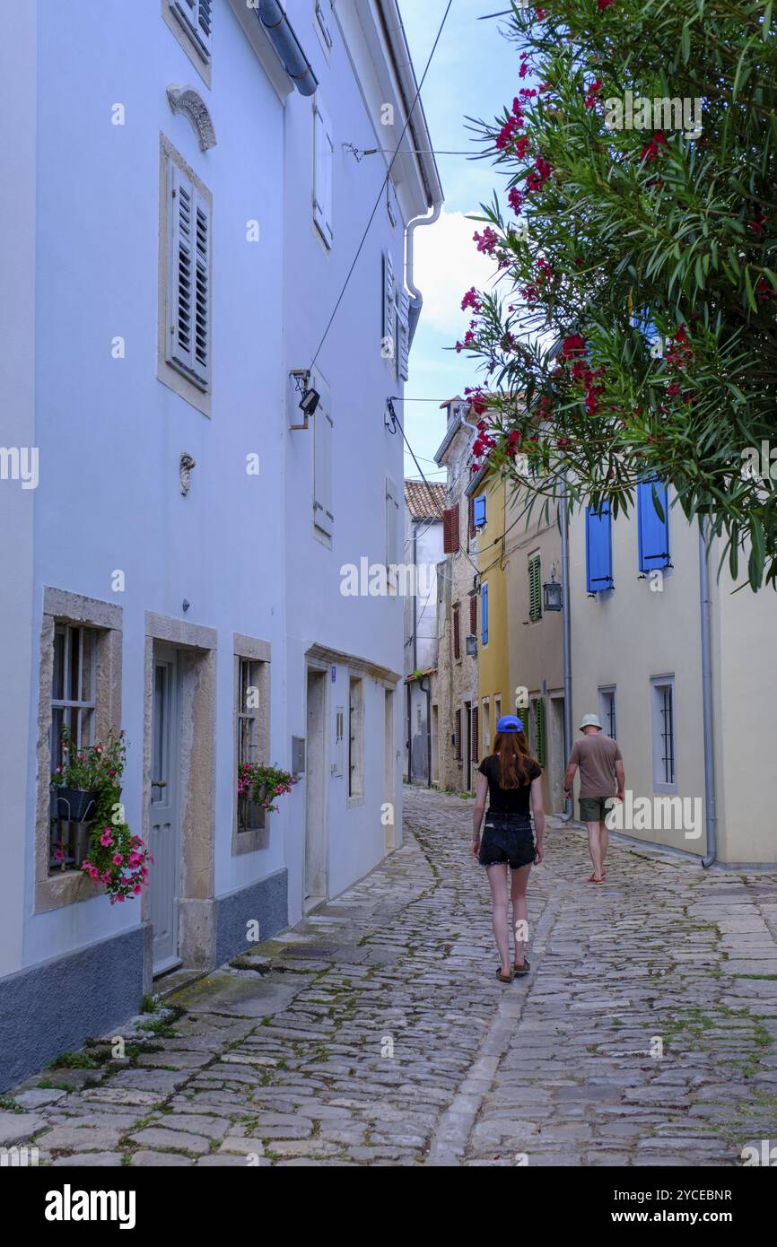 Old Town Streets, Osor, isola di Cherso, Golfo del Quarnero, Croazia, Europa Foto Stock