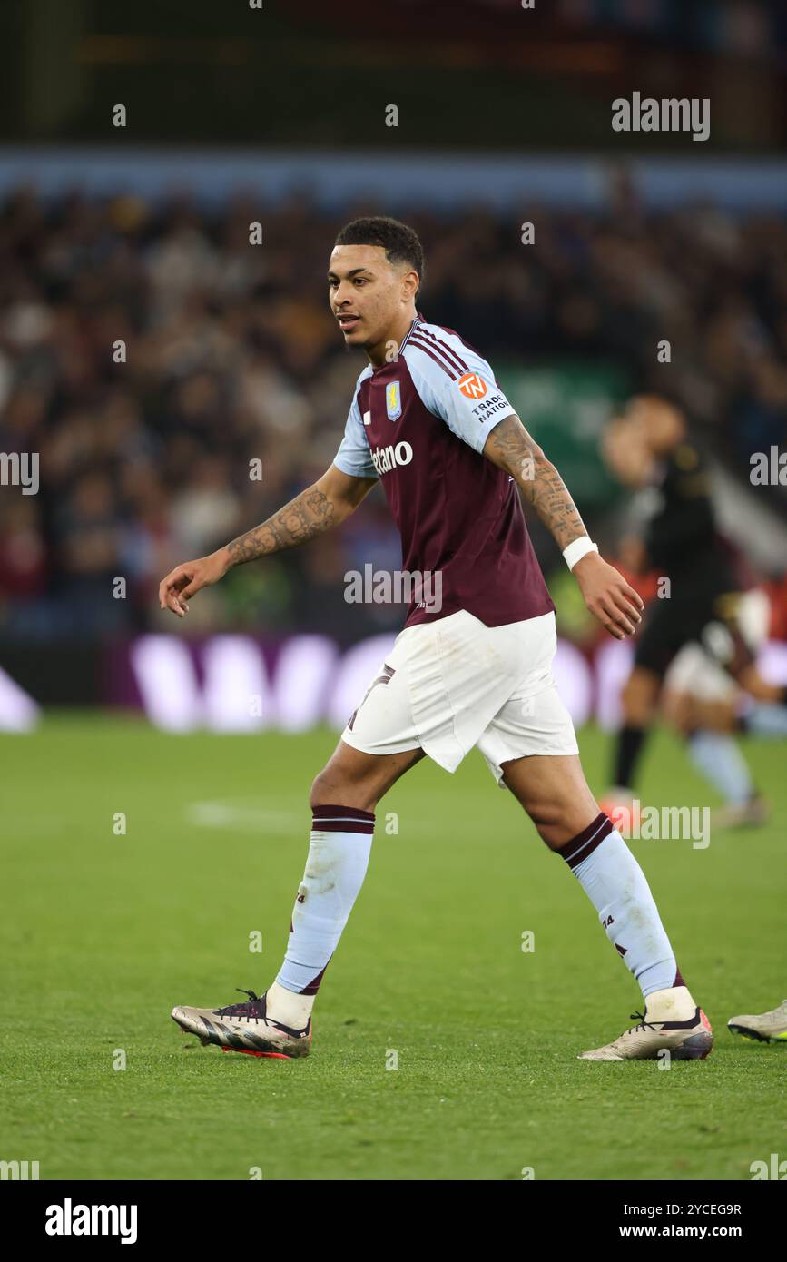 Birmingham, Regno Unito. 22 ottobre 2024. Morgan Rogers (AV) alla partita Aston Villa contro Bologna UEFA Champions League, a Villa Park, Birmingham, Regno Unito, il 22 ottobre 2024. Crediti: Paul Marriott/Alamy Live News Foto Stock