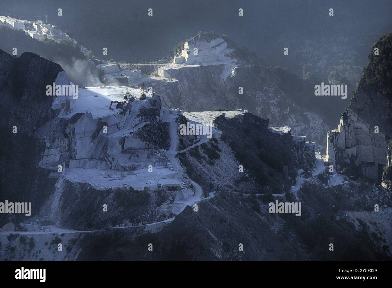 Pietra naturale, marmo, marmo di Carrara, cave di marmo, cave di marmo, cava, Carrara, Italia, Europa Foto Stock