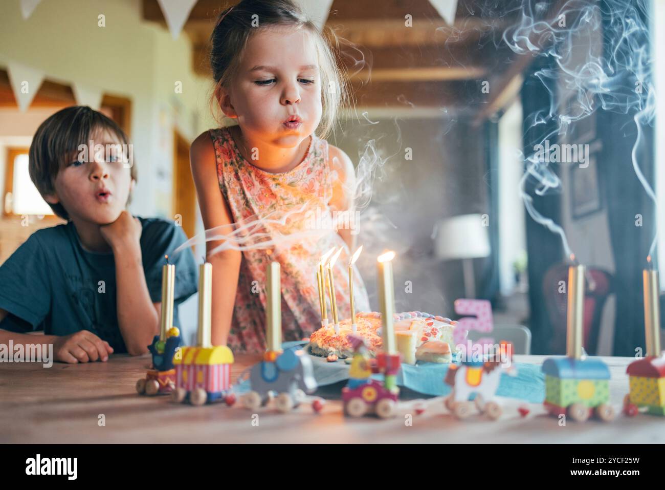 Festa di compleanno di bambini Foto Stock