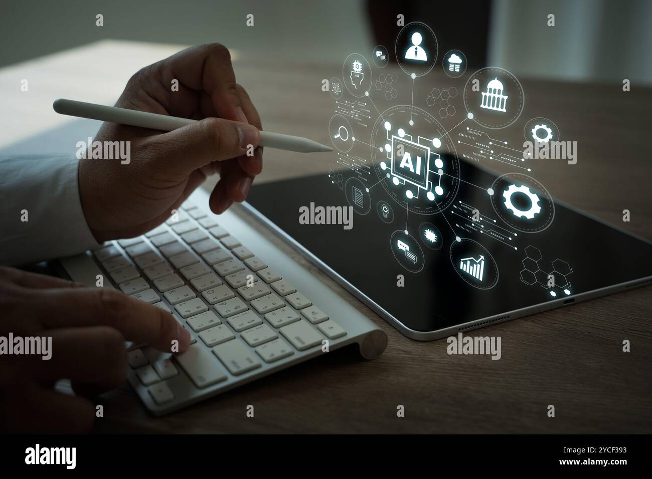 Intelligenza artificiale intelligenza artificiale INTELLIGENZA artificiale tecnologia dei processori per il cervello business robot per macchine ai Human Interact Foto Stock