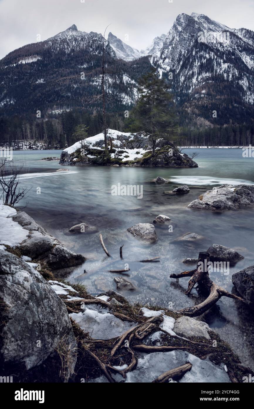 AM Hintersee, Ramsau, Baviera, Germania Foto Stock