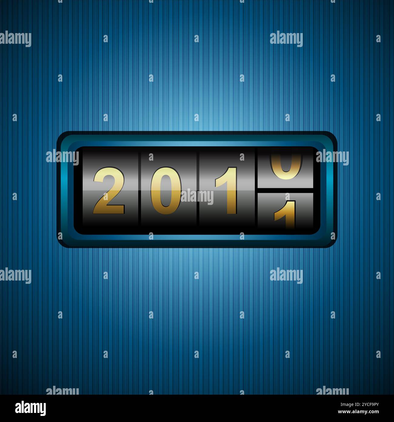 Illustrazione di accogliere 2011 nella serratura a combinazione Foto Stock