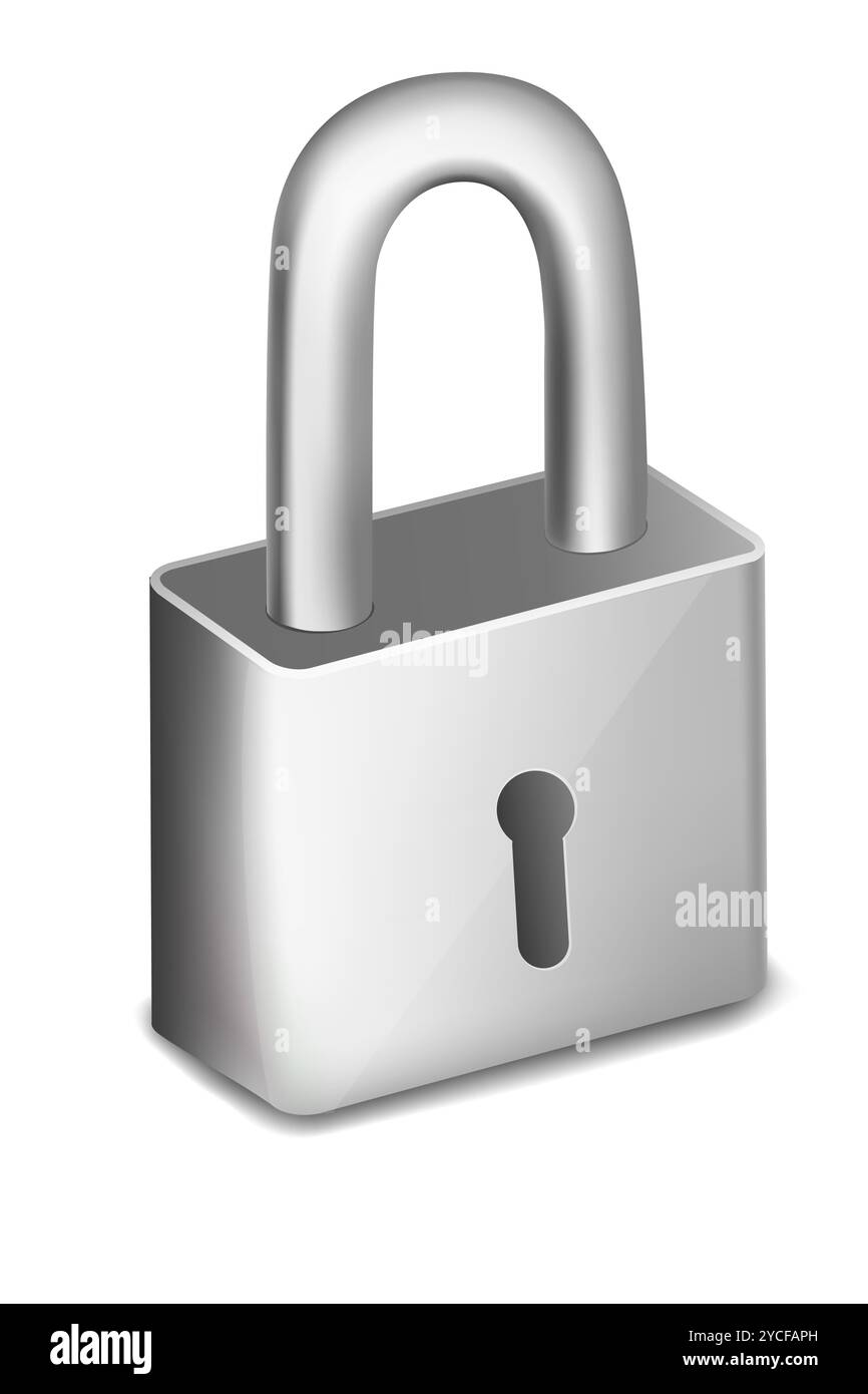 Illustrazione del pad lock su un sfondo isolato Foto Stock