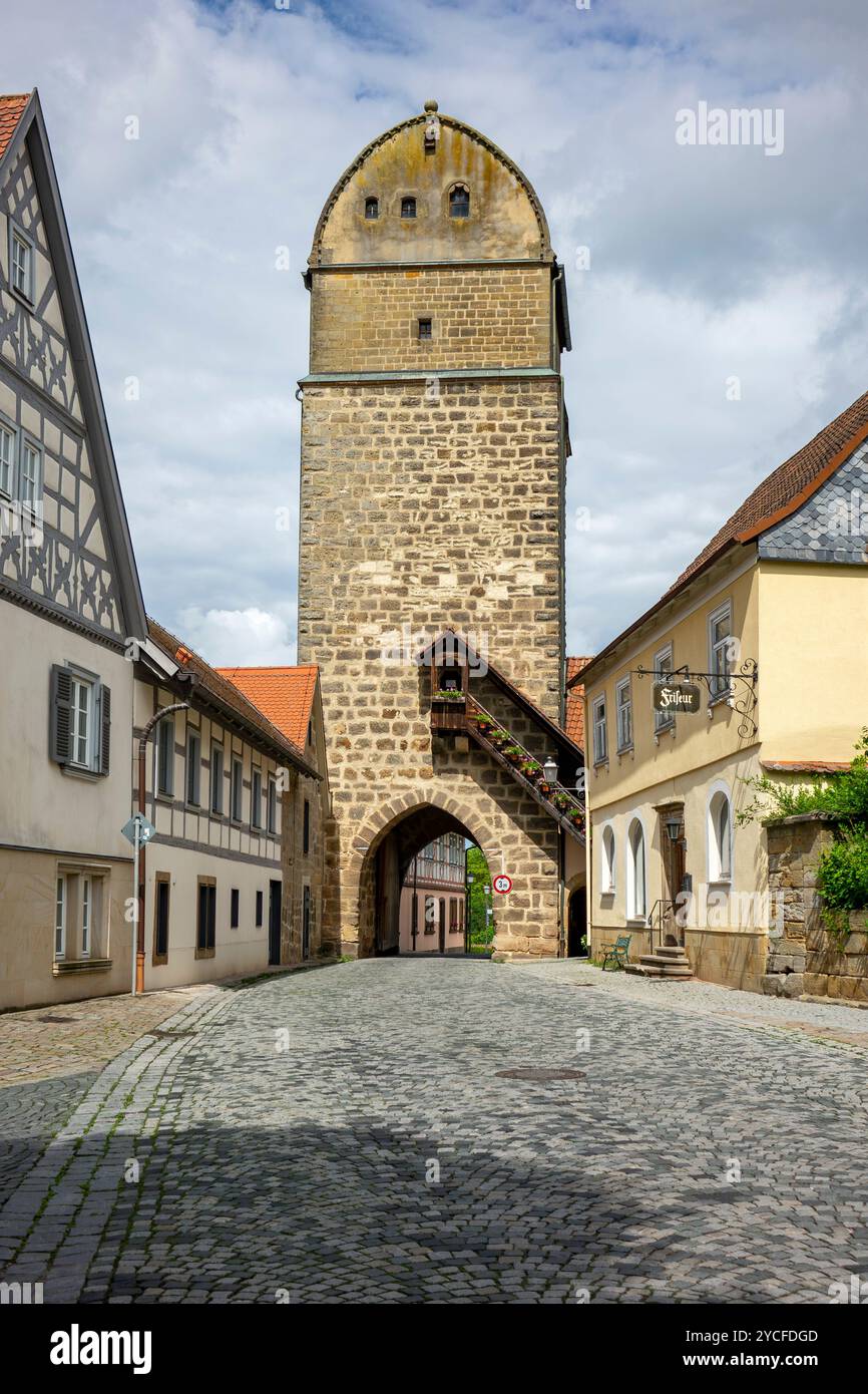 Germania, Baviera, la città di Seßlach con il suo paesaggio medievale eccezionalmente ben conservato è anche conosciuta come il gioiello della regione di Coburgo Foto Stock