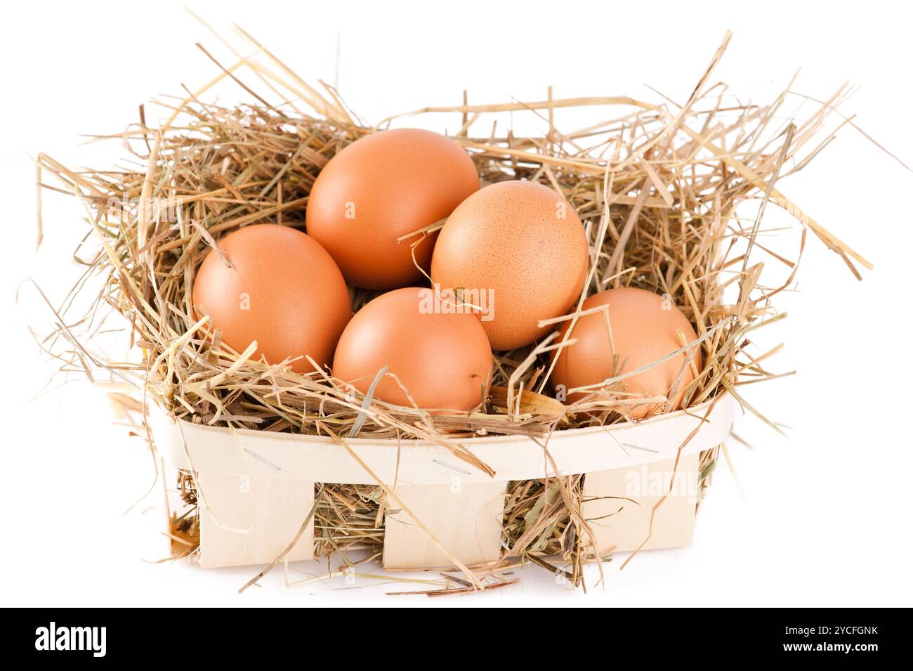 Uova al fieno Foto Stock