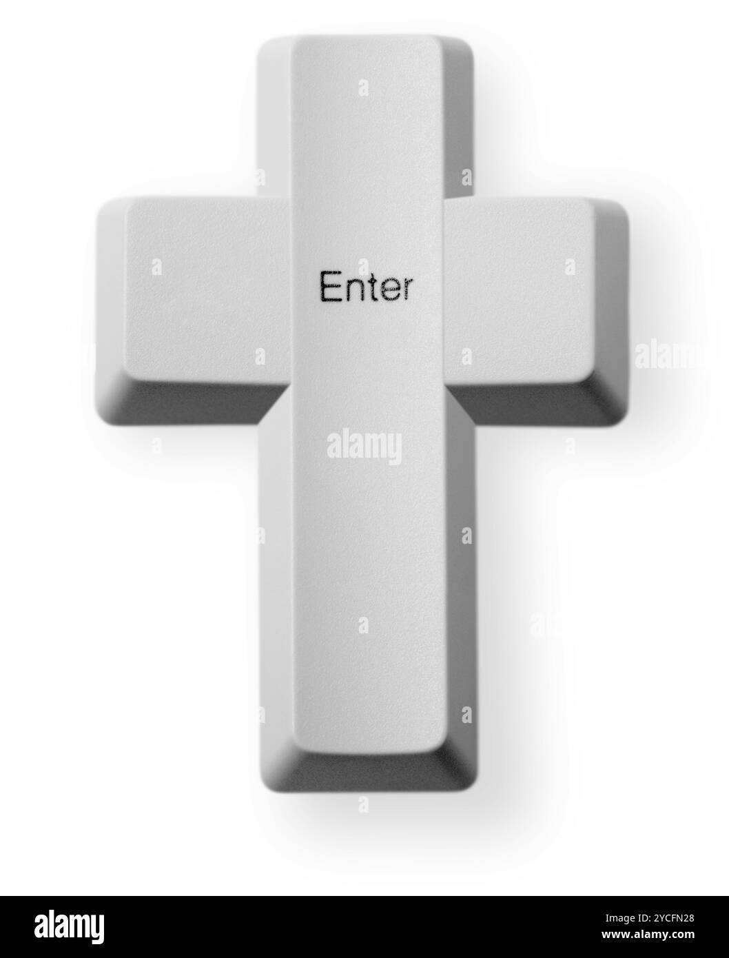 Tasto computer Invio - croce cristiana Foto Stock