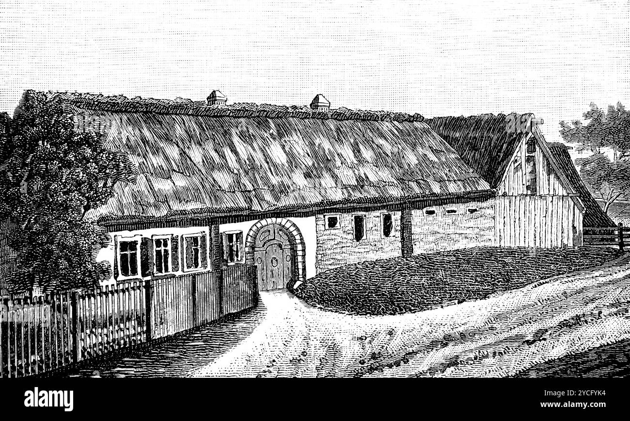 La fattoria Joseph Haydn nacque il 31 marzo 1732, Rohrau sulla Leitha, bassa Austria, storia della musica tedesca, illustrazione storica 1892 Foto Stock