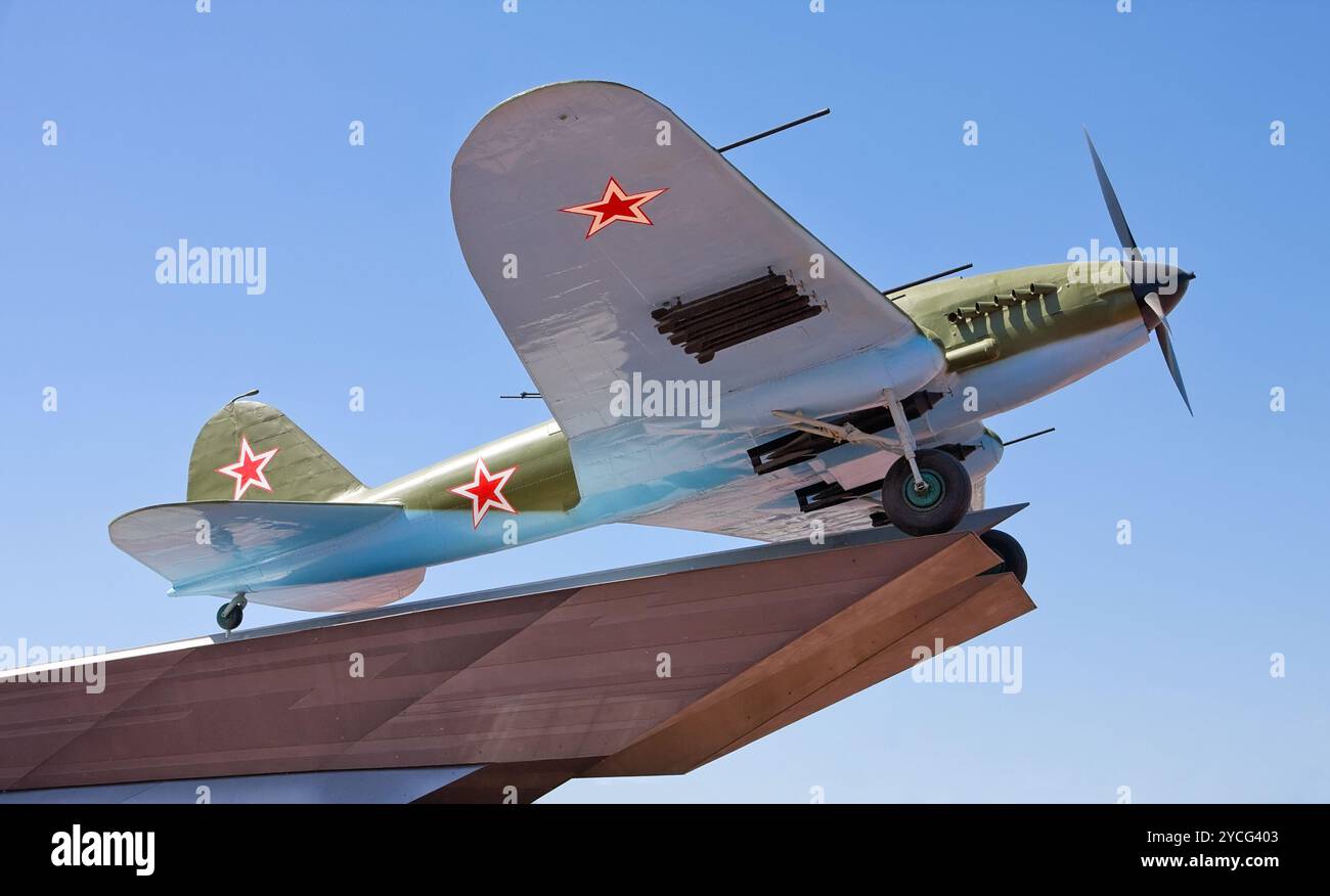 Aereo da attacco a basso volo Ilyushin 2 a Samara, Russia Foto Stock