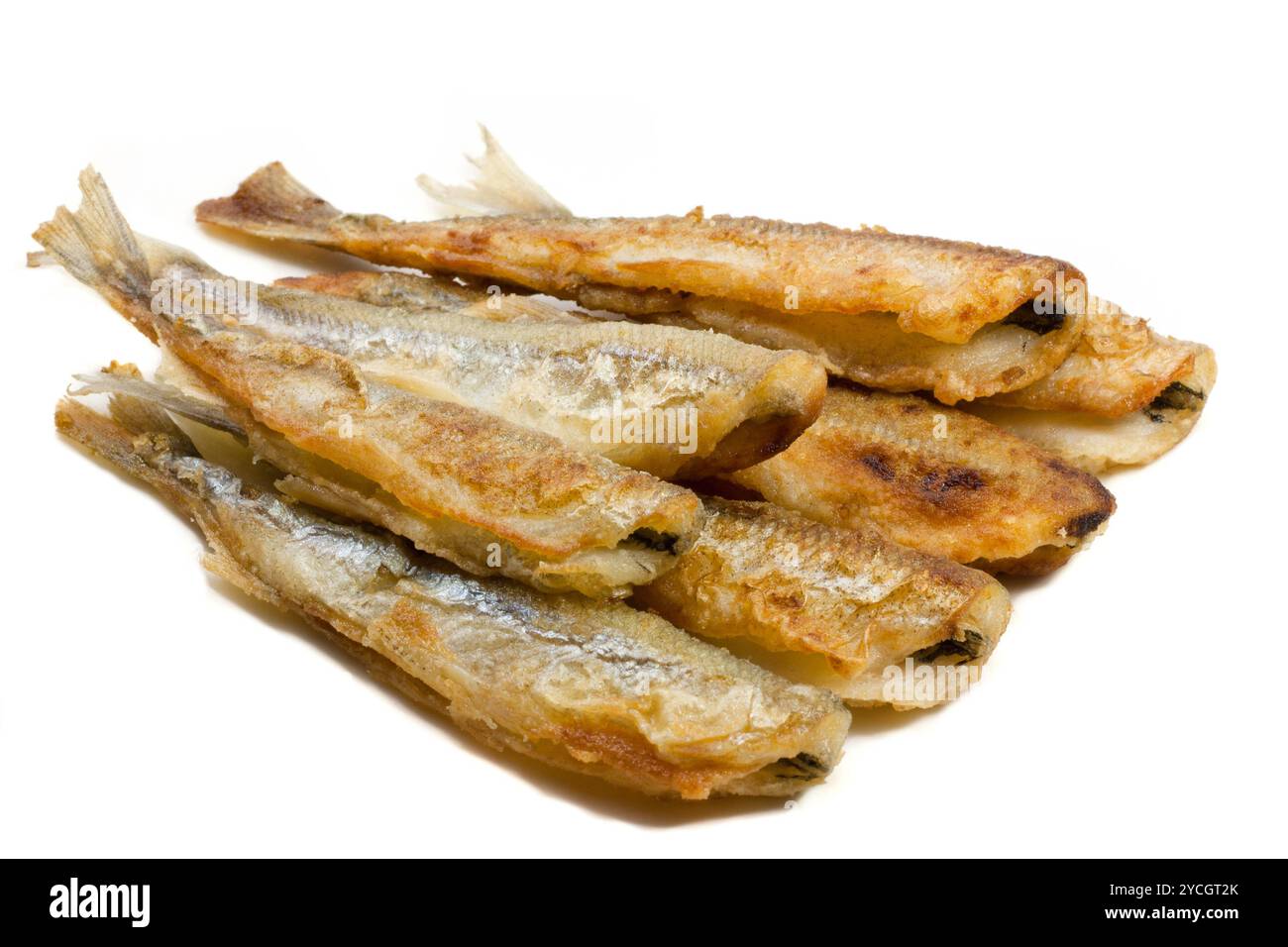 Pesce fritto di piccola fetta Foto Stock