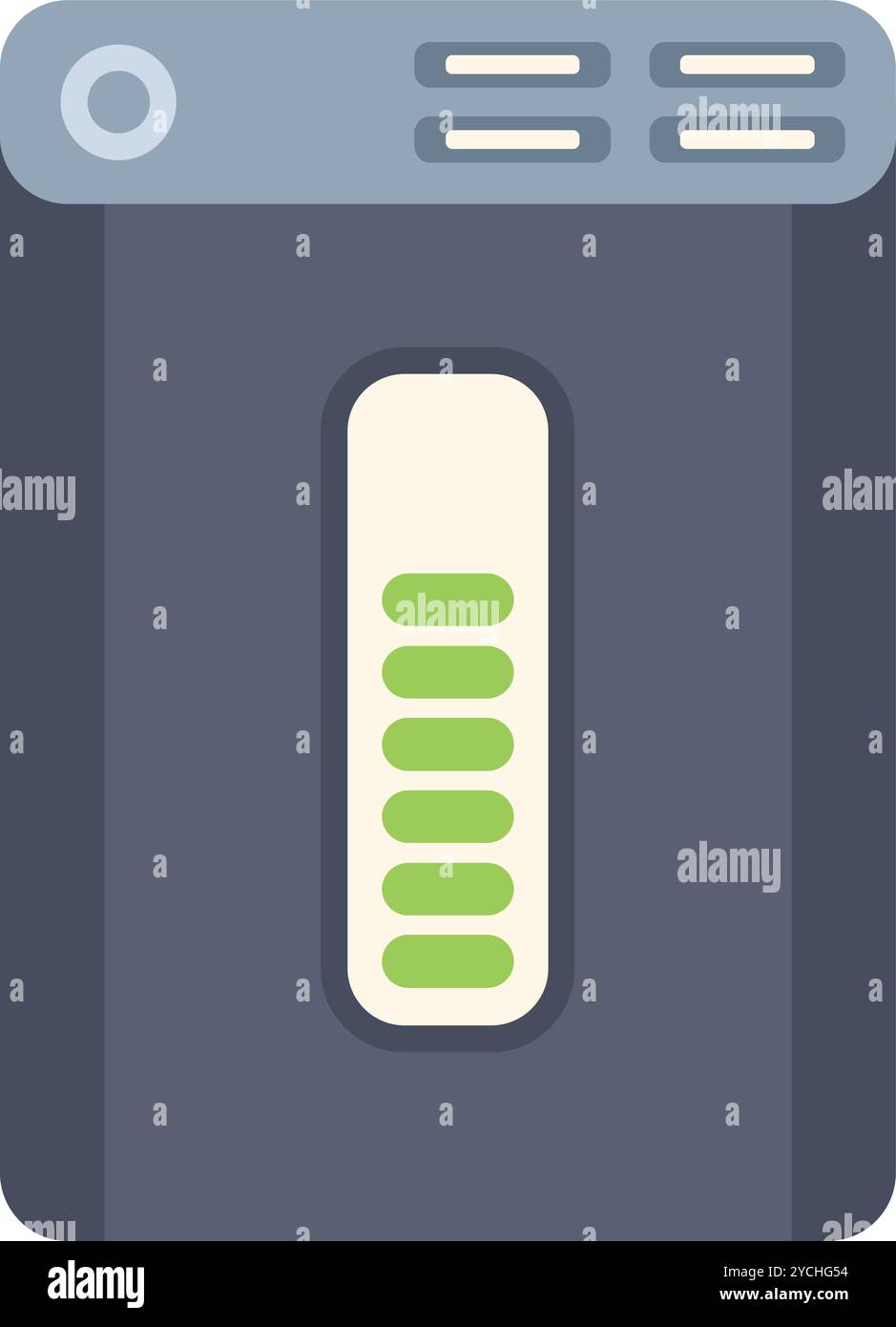 Icona del disco rigido esterno che raffigura lo spazio di archiviazione rimanente Illustrazione Vettoriale