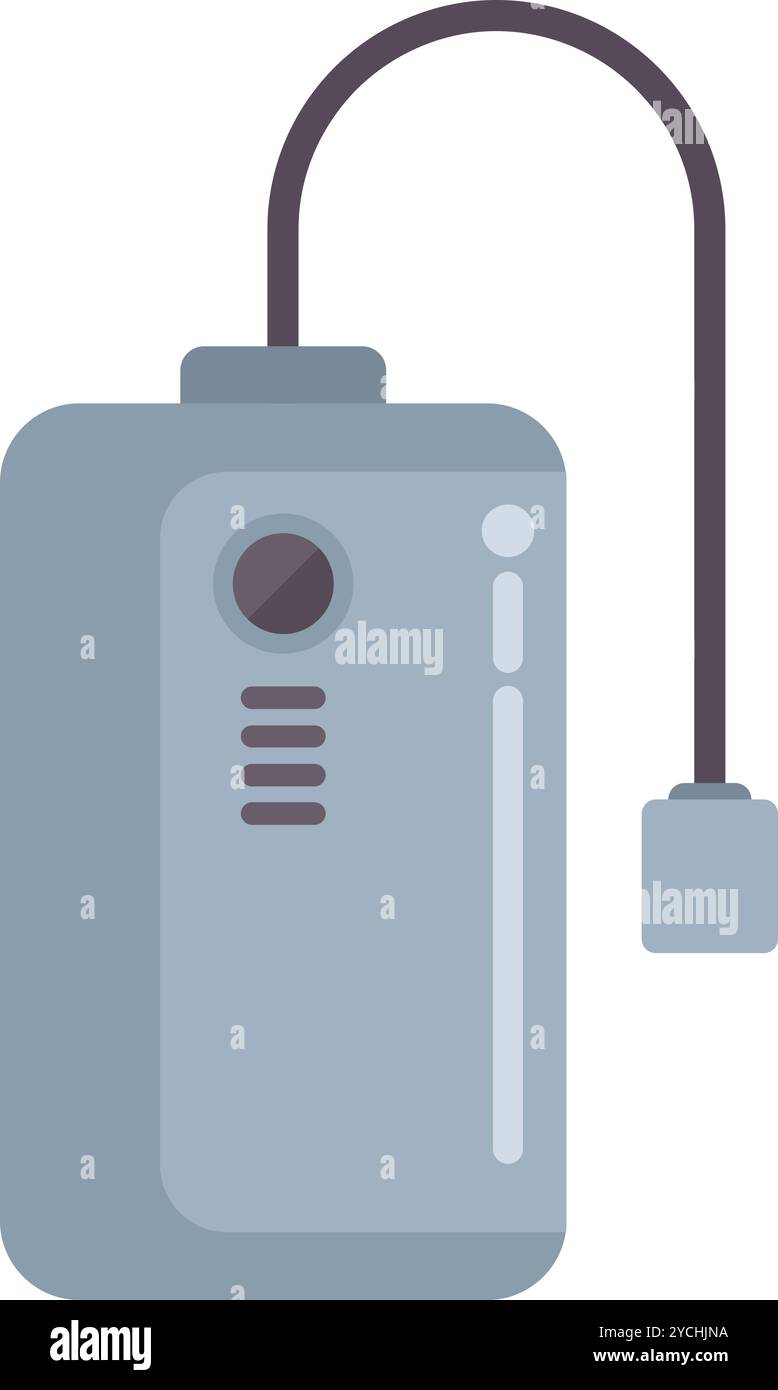 Disco rigido esterno collegato al computer tramite cavo usb, dispositivo di memorizzazione dati Illustrazione Vettoriale