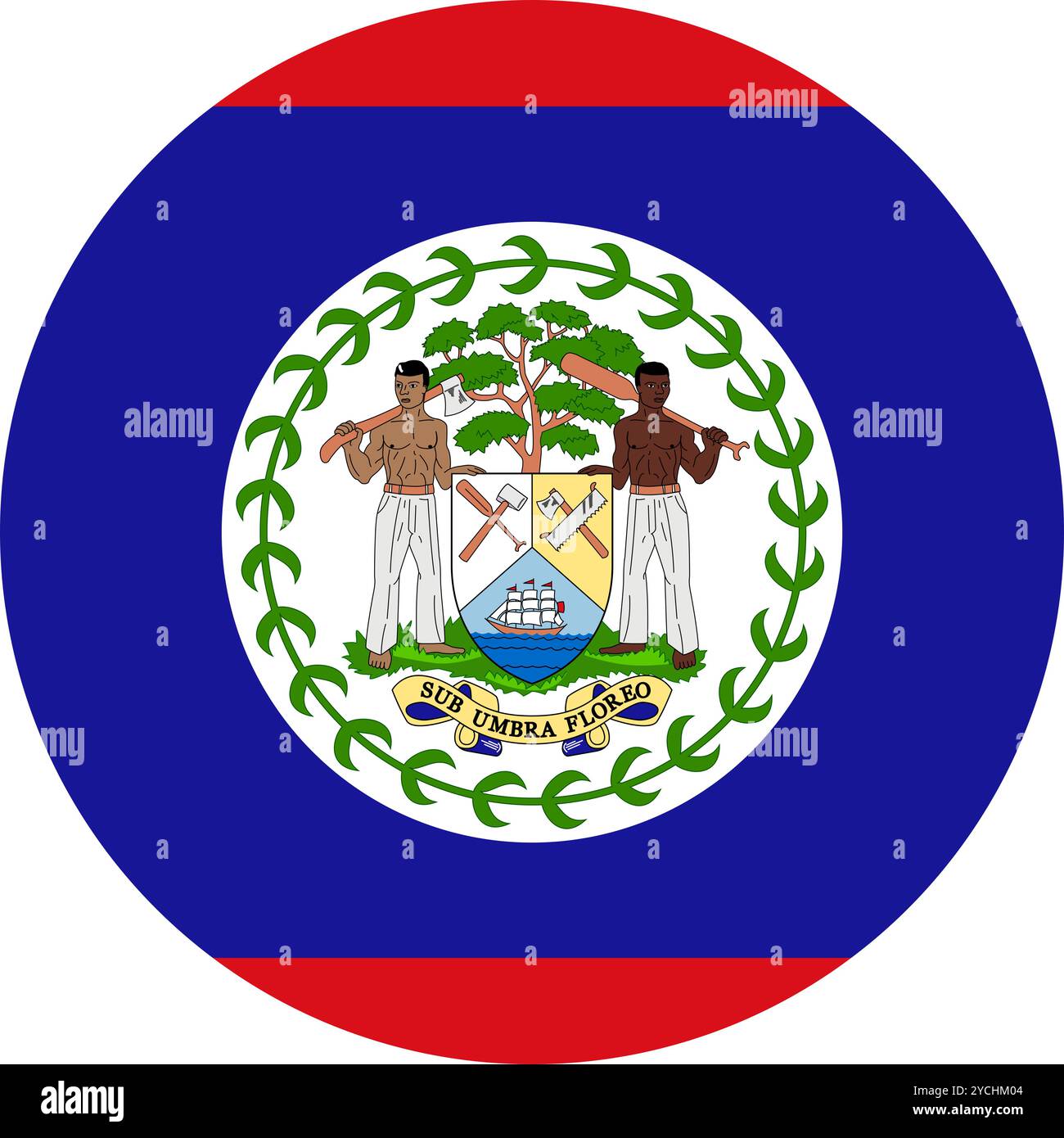 Bandiera cerchio Belize, bandiera cerchio Belize, immagini vettoriali Illustrazione Vettoriale
