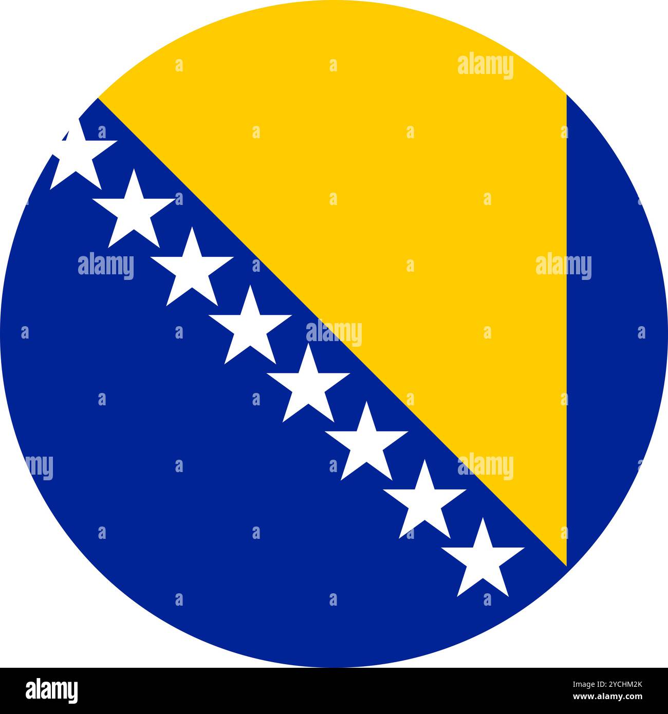 Bandiera circolare della Bosnia ed Erzegovina, bandiera circolare della Bosnia ed Erzegovina, immagini vettoriali Illustrazione Vettoriale