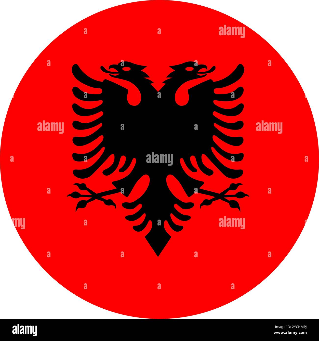 Albania Circle Flag, Circle Flag of Albania, immagini vettoriali Illustrazione Vettoriale