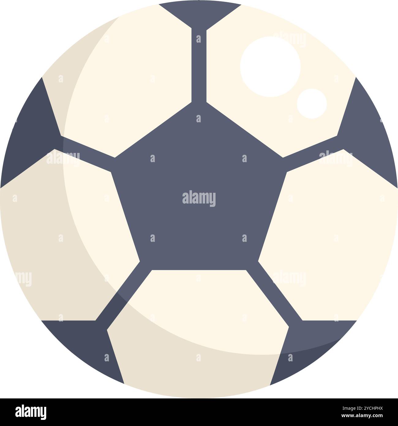 Il classico pallone da calcio si stende su uno sfondo bianco e rappresenta lo sport del calcio e della competizione Illustrazione Vettoriale