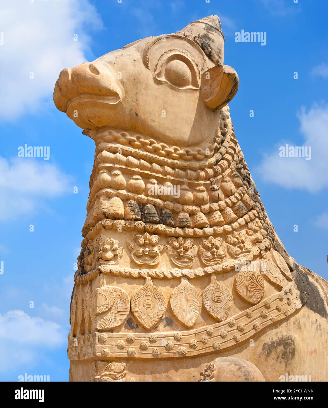 Statua di Nandi Bull. India, Tamil Nadu, Thanjavur Foto Stock