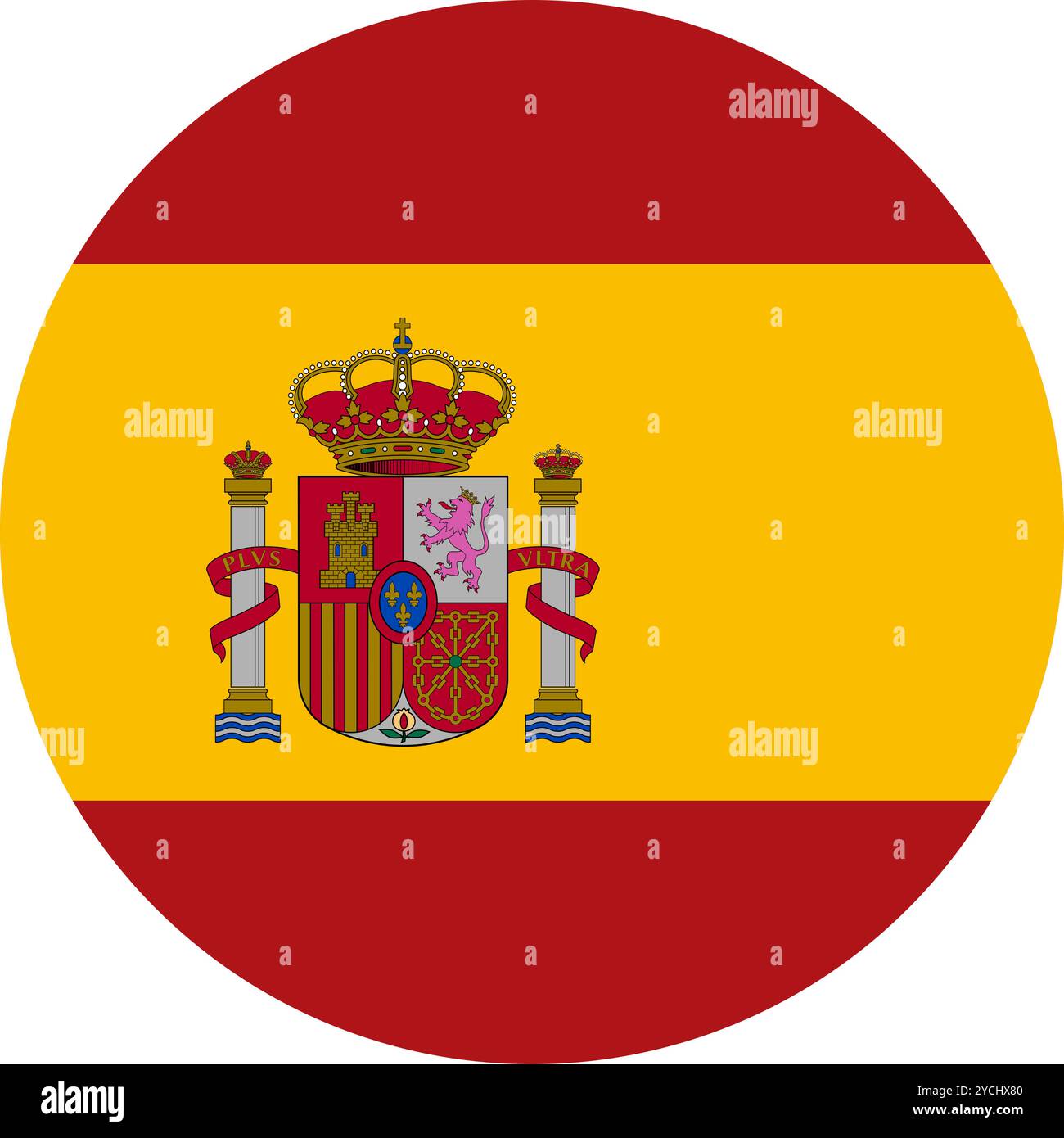 Bandiera del cerchio della Spagna, bandiera del cerchio della Spagna, immagini vettoriali Illustrazione Vettoriale