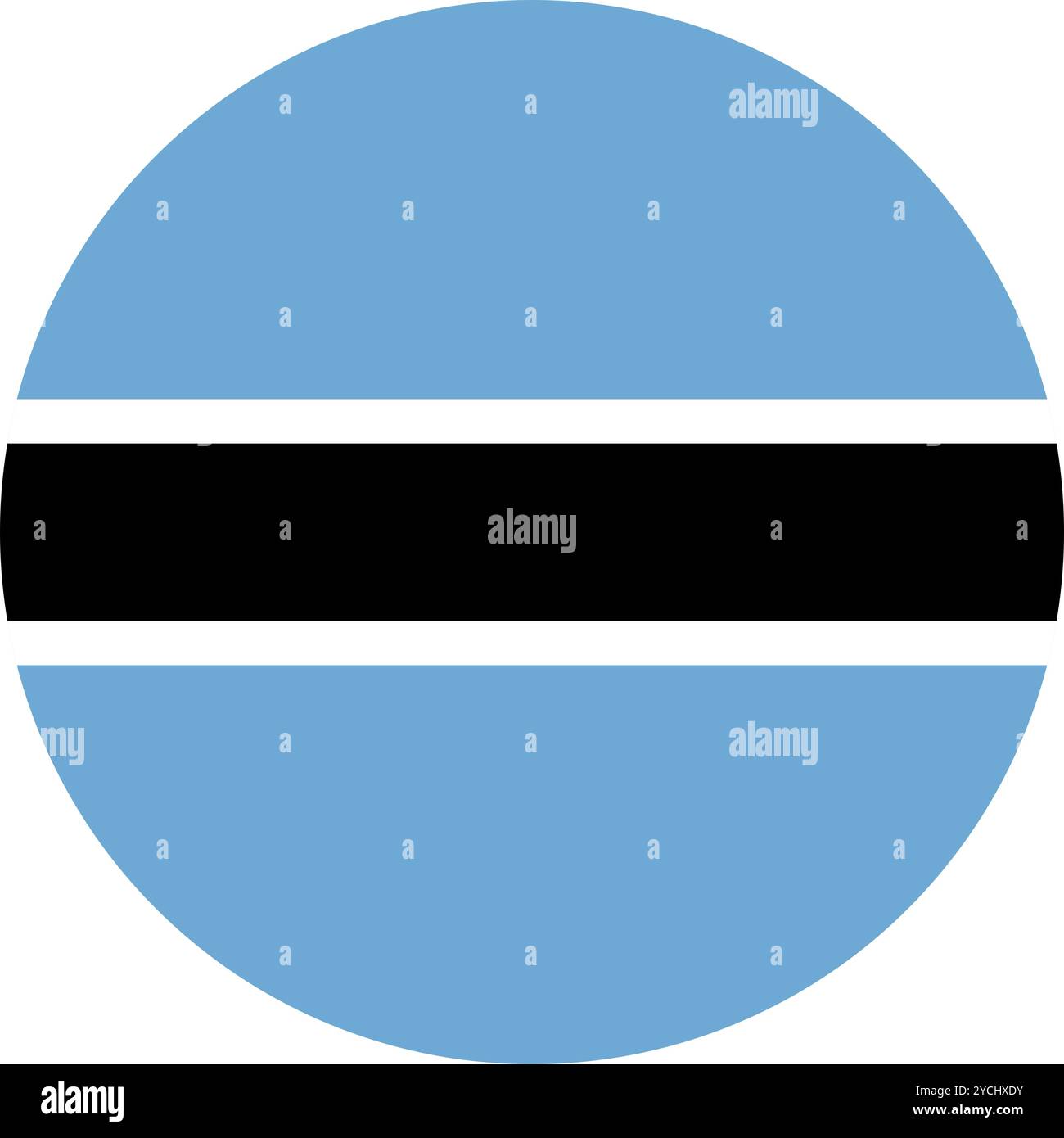 Botswana Circle Flag, Circle Flag of Botswana, immagini vettoriali Illustrazione Vettoriale