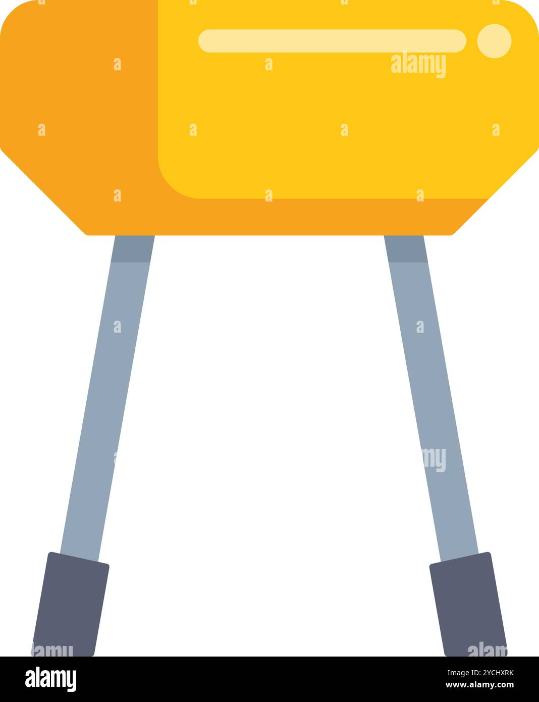 Il pommel giallo per la ginnastica è isolato su uno sfondo bianco Illustrazione Vettoriale