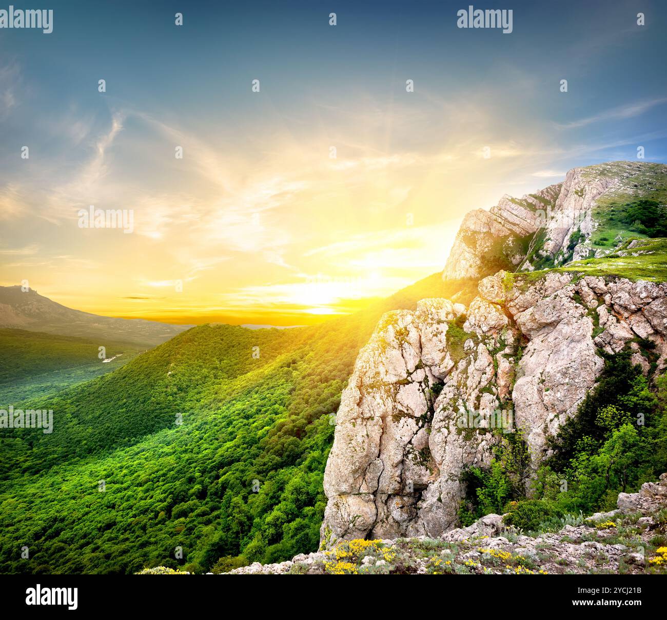 Serata sulla carta di montagna dag Foto Stock